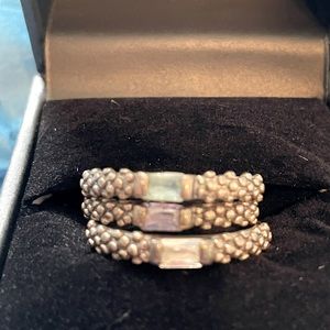 3 stackable silver rings